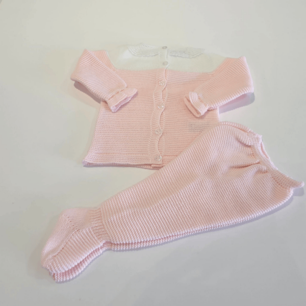 Conjunto hilo perlé rosa y blanco de Juliana verano - Imagen 4