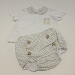 Conjunto niño camiseta y pantalón cuadritos Pangasa