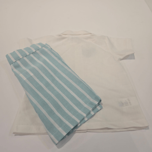 Conjunto rayas dos piezas verde agua Juliana verano