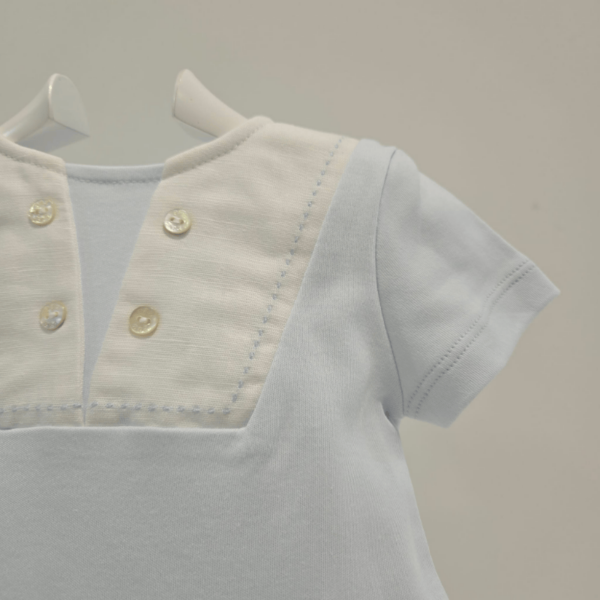 Pelele corto cuello marinero Interlock Paz Rodríguez verano