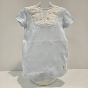 Pelele corto cuello marinero Interlock Paz Rodríguez verano