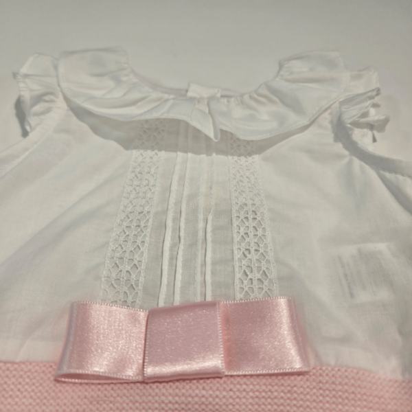 Pelele tejido y punto blanco rosa Martín Aranda verano - Imagen 4