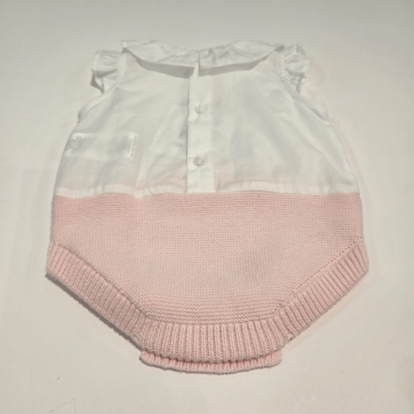 Pelele tejido y punto blanco rosa Martín Aranda verano