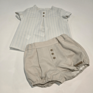 Conjunto niño camisa rayas pantalón arena Martín Aranda