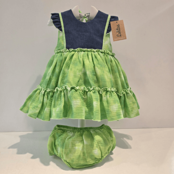 Jesusito + cubre Lolittos Colección Denim verde verano