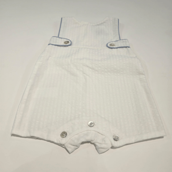 Pelele blanco camel niño tejido piqué Mac Ilusión verano
