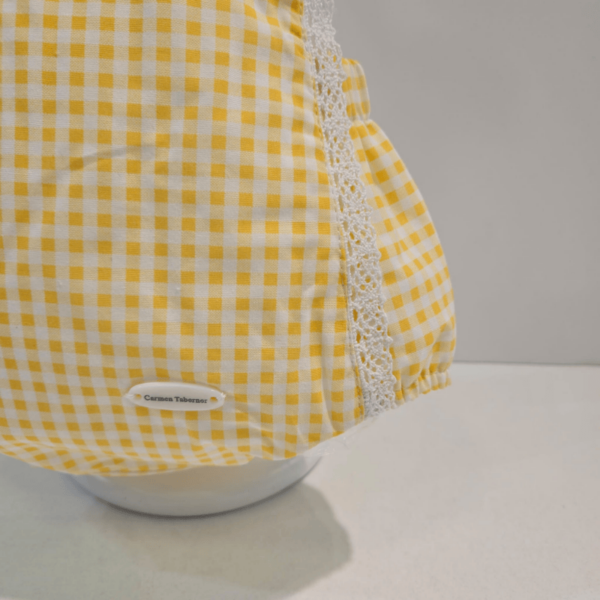 Peto Vichy con tira encaje amarillo Carmen Taberner