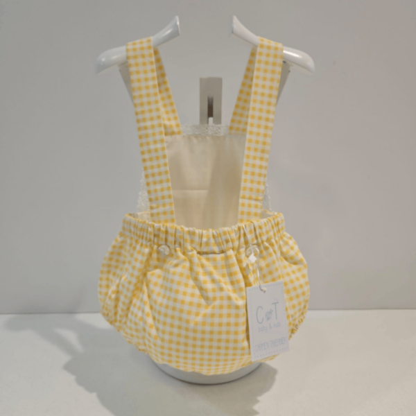 Peto Vichy con tira encaje amarillo Carmen Taberner