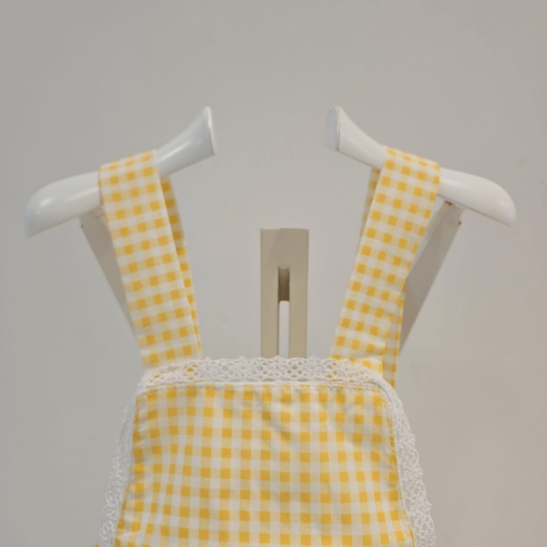 Peto Vichy con tira encaje amarillo Carmen Taberner