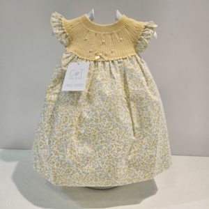 Vestido cuerpo punto y tela florecitas Carmen Taberner verano