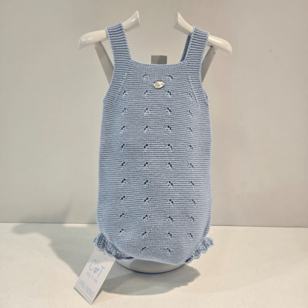 Pelele de punto dos colores azul y rosa Carmen Taberner verano