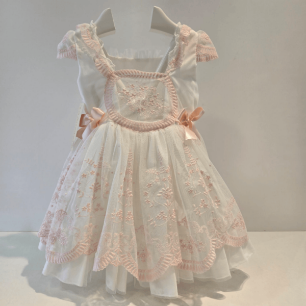 Vestido arras rosa/beige tul bordado La Amapola verano