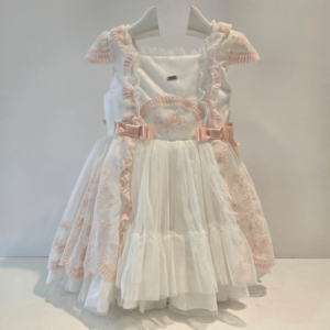 Vestido arras rosa/beige tul bordado La Amapola verano