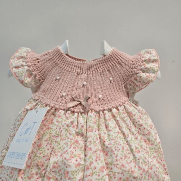 vestido cuerpo punto y tela liberty rosa Carmen Taberner verano