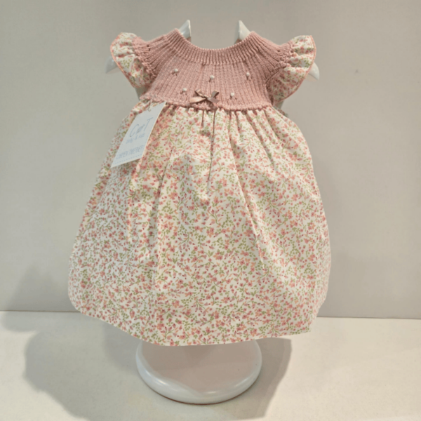 vestido cuerpo punto y tela liberty rosa Carmen Taberner verano