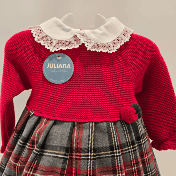 Vestido cuadros tartar cuerpo punto Juliana Invierno