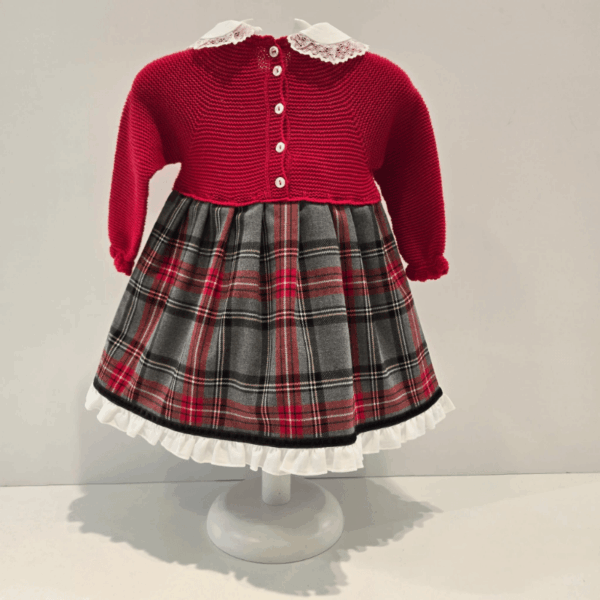 Vestido cuadros tartar cuerpo punto Juliana Invierno