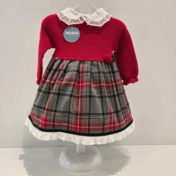 Vestido cuadros tartar cuerpo punto Juliana Invierno