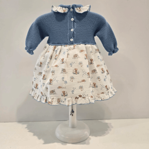 Vestido cuerpo punto tela animalitos Juliana invierno