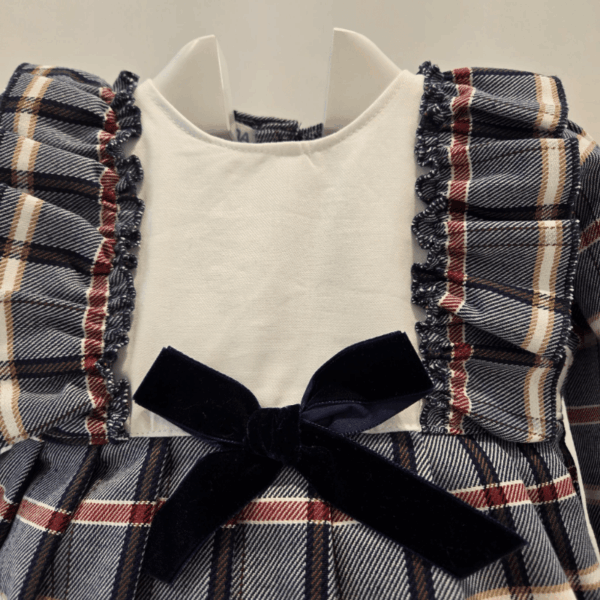 Vestido enterizo cuadros lazo marino Juliana Invierno - Imagen 3