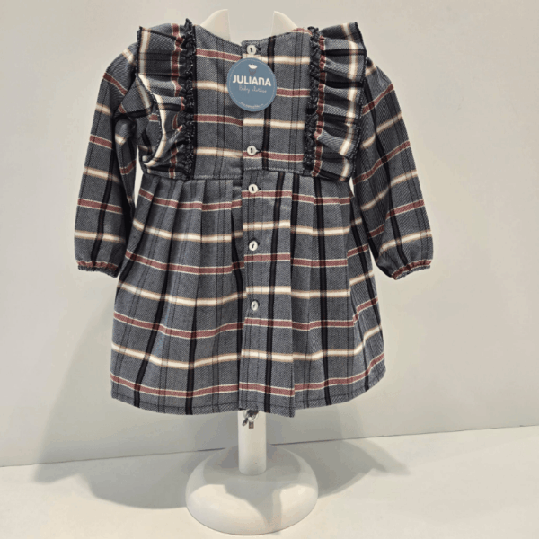 Vestido enterizo cuadros lazo marino Juliana Invierno - Imagen 2