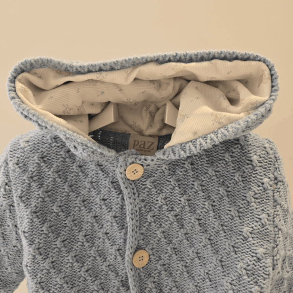 Chaquetón punto pony azul rivera Paz Rodríguez invierno