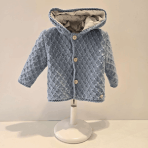 Chaquetón punto pony azul rivera Paz Rodríguez invierno