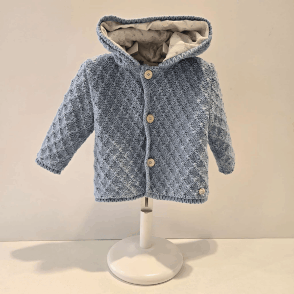 Chaquetón punto pony azul rivera Paz Rodríguez invierno