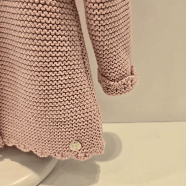 Abrigo punto rosa palo alegría Paz Rodríguez invierno - Imagen 2