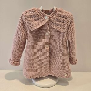 Abrigo punto rosa palo alegría Paz Rodríguez invierno