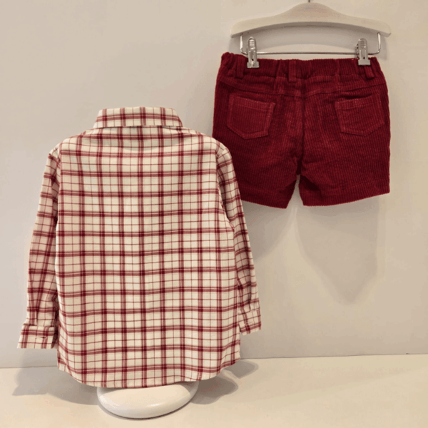 Camisa niño infantil y bebé cuadro acebo Paz Rodríguez invierno