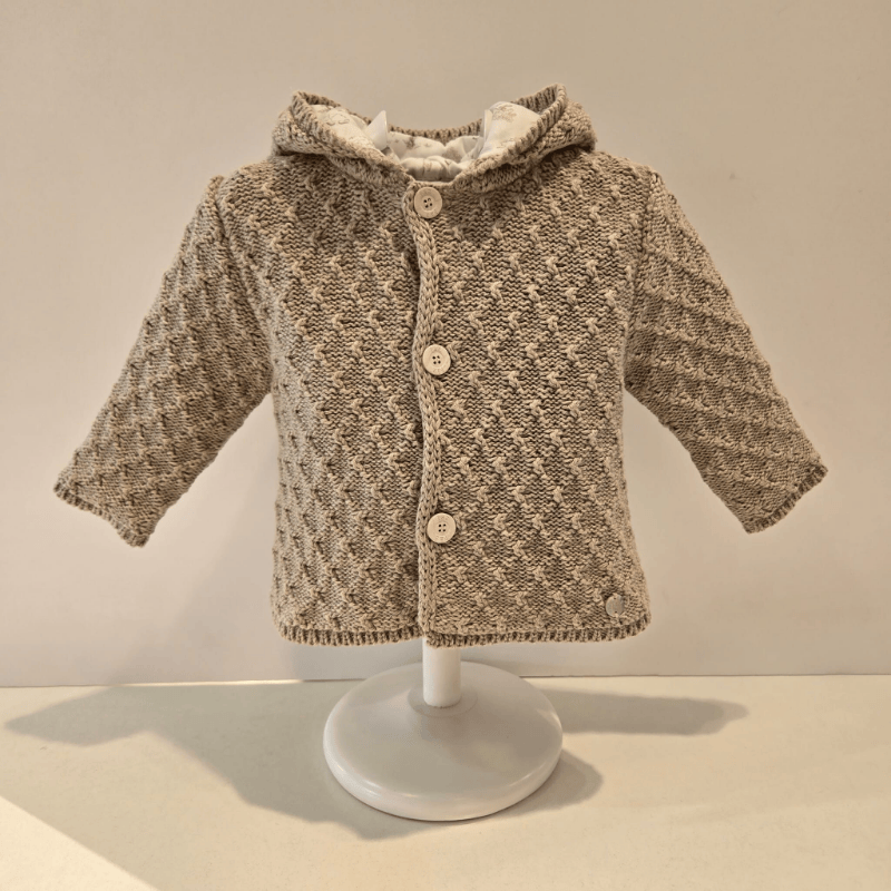 Chaquetón punto pony color angora Paz Rodríguez invierno