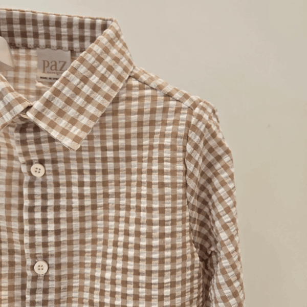 Conjunto cuadros camisa pantalón setitas Paz Rodríguez invierno