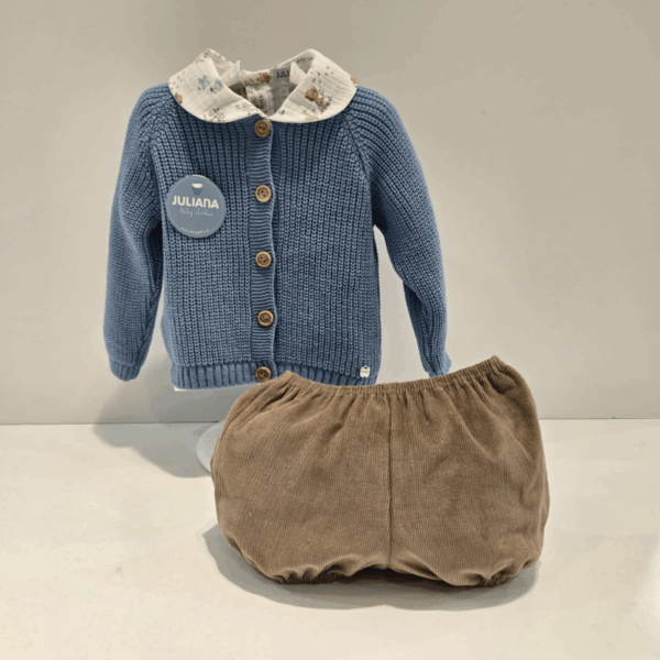 Conjunto niño azul nube chaqueta pantalón blusa Juliana invierno