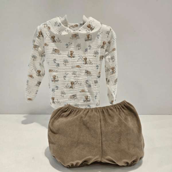 Conjunto niño azul nube chaqueta pantalón blusa Juliana invierno