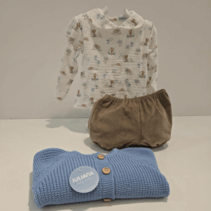 Conjunto niño azul nube chaqueta pantalón blusa Juliana invierno