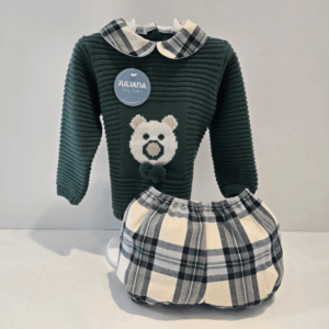 Conjunto niño pantalón jersey oso verde Juliana invierno