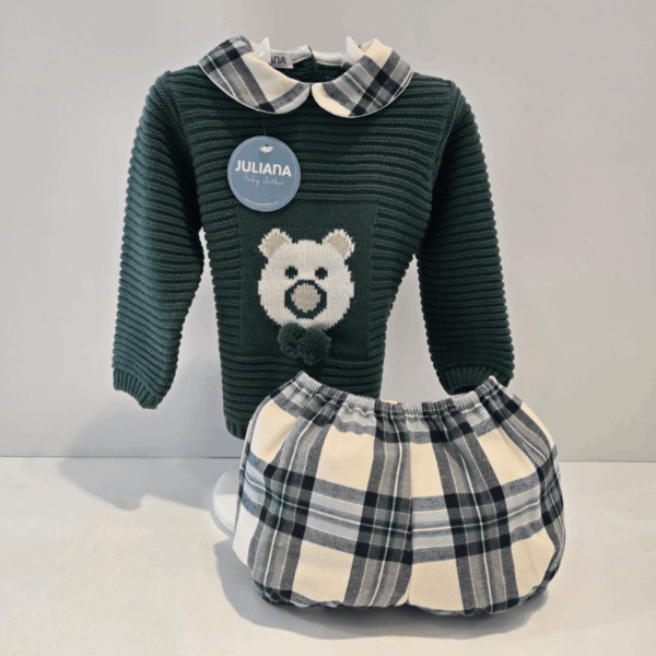 Conjunto niño pantalón jersey oso verde Juliana invierno