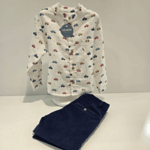 Conjunto niño pantalón y camisa coches Juliana invierno