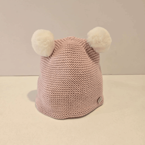 Gorro pompones esencial rosa palo Paz Rodríguez invierno