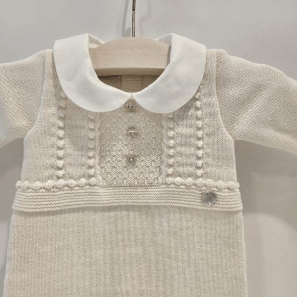 Pelele beige con pie y cuello Paz Rodríguez invierno - Imagen 4
