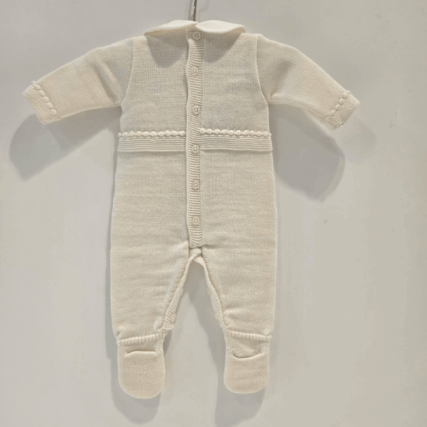 Pelele beige con pie y cuello Paz Rodríguez invierno