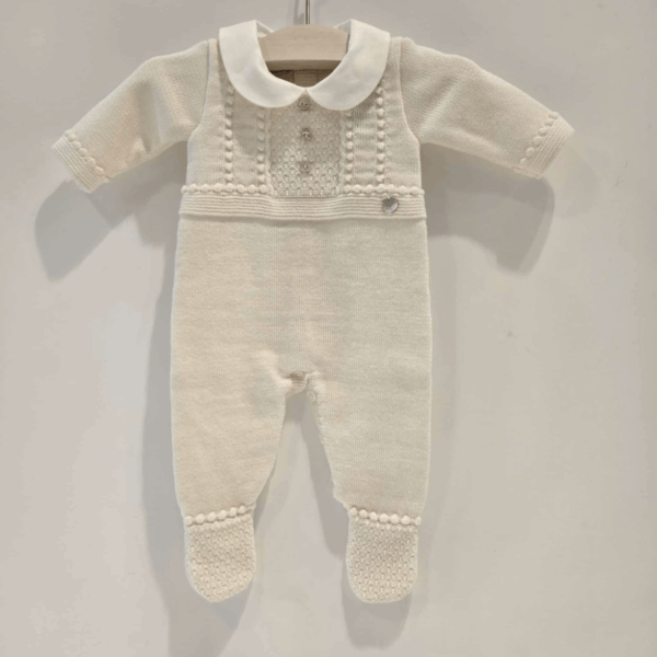 Pelele beige con pie y cuello Paz Rodríguez invierno