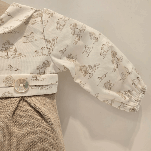 Pelele pony angora tela estampada y punto Paz Rodríguez invierno