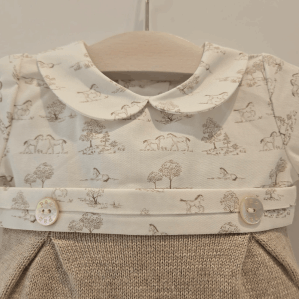 Pelele pony angora tela estampada y punto Paz Rodríguez invierno