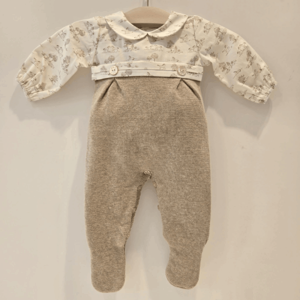 Pelele pony angora tela estampada y punto Paz Rodríguez invierno