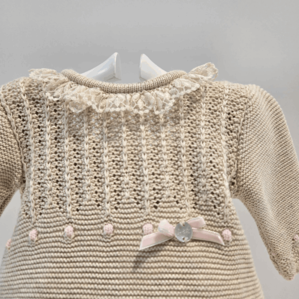 Pelele punto niña alegría algodón cachemir Paz Rodríguez invierno - Imagen 4