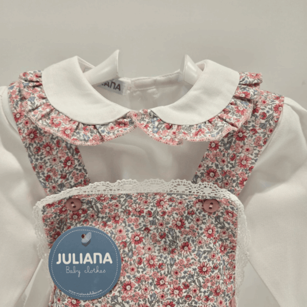 Peto con camisa florecillas niña Juliana invierno - Imagen 4