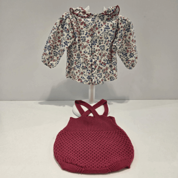 Peto punto camisa recogidas niña flores Juliana invierno