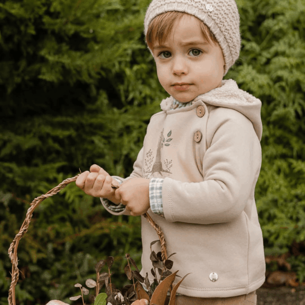 Sudadera felpa arena pompón Paz Rodríguez invierno